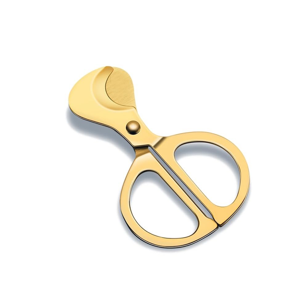 ARFUKA Premium Guillotine Cigar Cutter Stainless Steel Portable Dual-Blade Scissors Professional Cutter for All Cigar Sizes - Travel & Home Essential for Smokers Gold