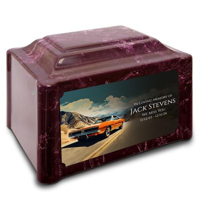 GetUrns Devotion Summer Rose Adult Cremation Urn for Human Ashes I Classic Car Cultured Marble Urns for Male and Female I 200lbs