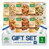 Salutem Vita Chicken Alfredo, Grilled Marinara, Fettuccini Alfredo with Broccoli, Sweet and Sour, Four Cheese Ravioli Marinara, Grilled Pesto with Vegetables, Gift Set