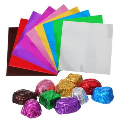 VOSAREA 900pcs Chocolate Foil Wrapping Paper Candy Wrappers for Chocolate Aluminum Foil Glossy Surface Mixed Colors