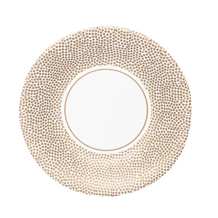EcoQuality 8.5 Inch Gold Round Salad Paper Plate Disposable Elegant Plates for Salads, Appetizers, Catering, Weddings, Parties, Events, and Buffets Premium Paper Dinnerware (324)