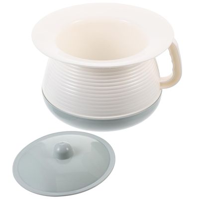Bed Pan with Handle and Lid Portable Urine Pot for Elderly Pregnant Women Adults Night Use Home Care Easy to Clean 8.07 X 8.07 X 5.31 Inches