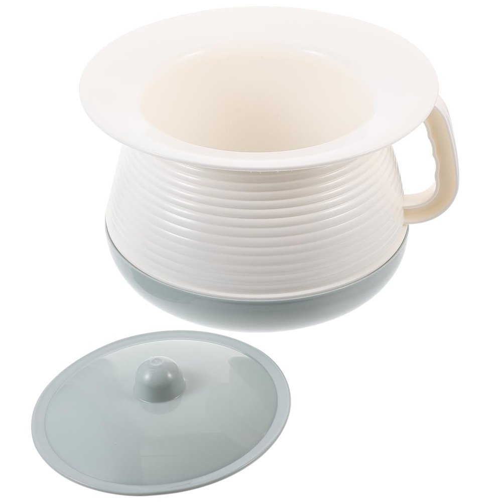 Bed Pan with Handle and Lid Portable Urine Pot for Elderly Pregnant Women Adults Night Use Home Care Easy to Clean 8.07 X 8.07 X 5.31 Inches