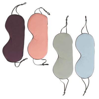 DEARMAMY 4Pcs Double-Sided Elastic Eye Masks Comfortable Light-Blocking Sleeping Blinder for Home Office Travel Ergonomic Design Portable and Breathable Eye Cover