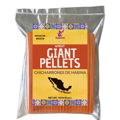 Alebrixes | Mexican Wheat Giant Pellets 8oz (10 pz) | Duritos de Harina de Trigo | Easy to Puff Mexican Snack | Imported from Mexico.