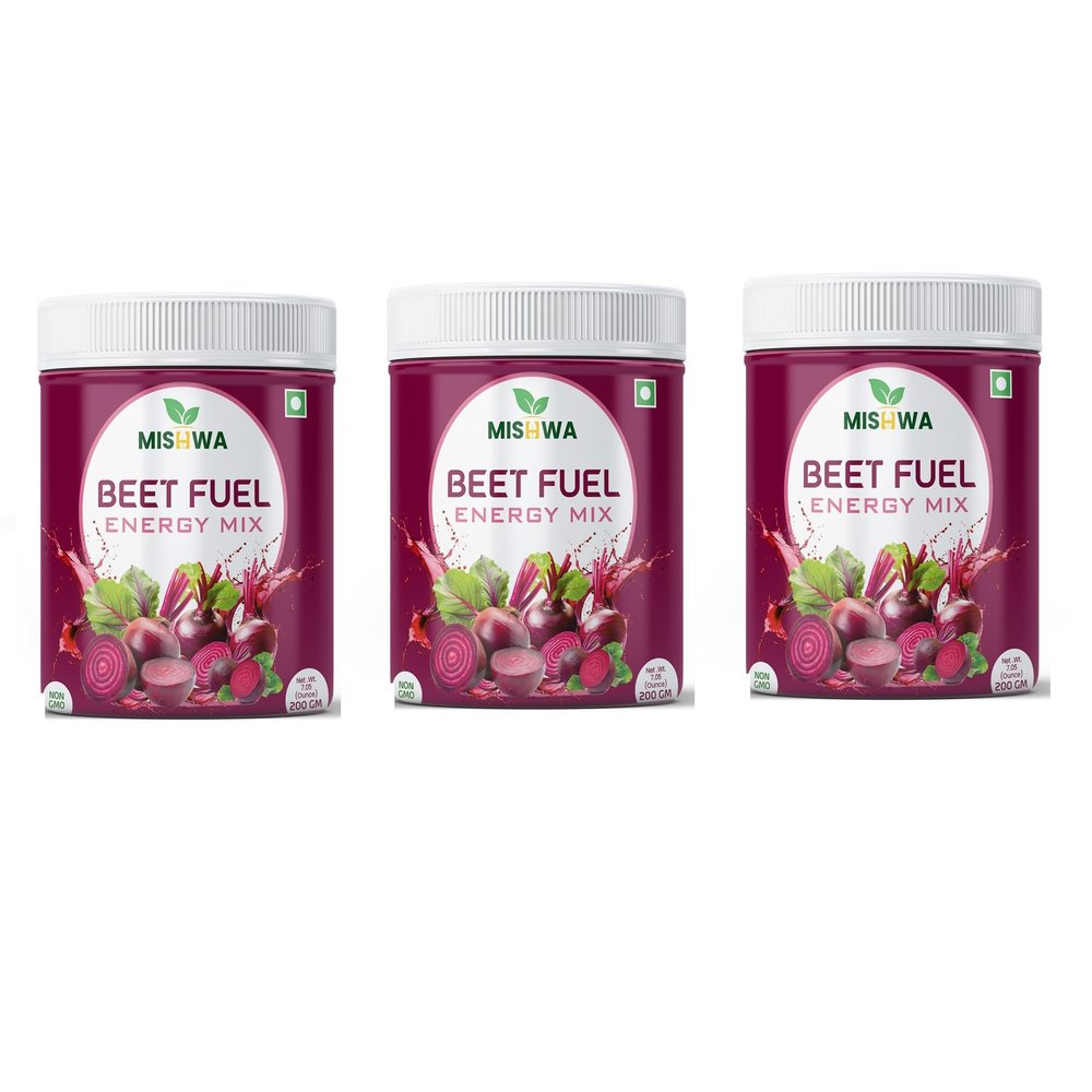 MISHWA Beet Fuel Energy Mix Freeze-Dried Beetroot Powder | 100% Natural Superfood | Boosts Energy, Cardio Health, & Blood Circulation | Non-GMO, No Preservatives, Vegan | 200g (28 Servings) (3)