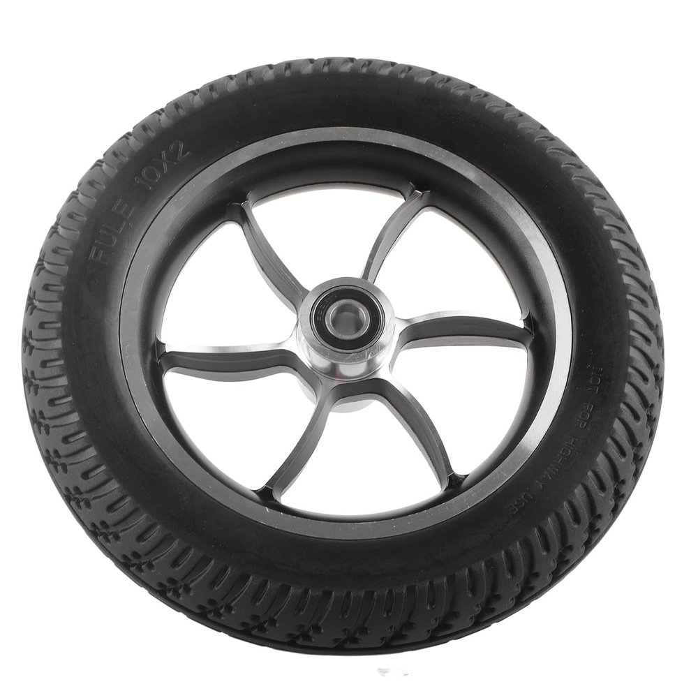 10in Rubber Wheel Tyre, Inflatable Caster for Electric Front Wheelchair, 12mm 6001 Bearing, Skid and