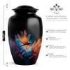 Funeral and Memorial Urns for Human Ashes, Dragon Fly Keepsake Urn for Ash, Adult Funeral Urn Handcrafted, Memorial Gift, Combo, Black (10 Inch & 3 Inch Mini) view 2