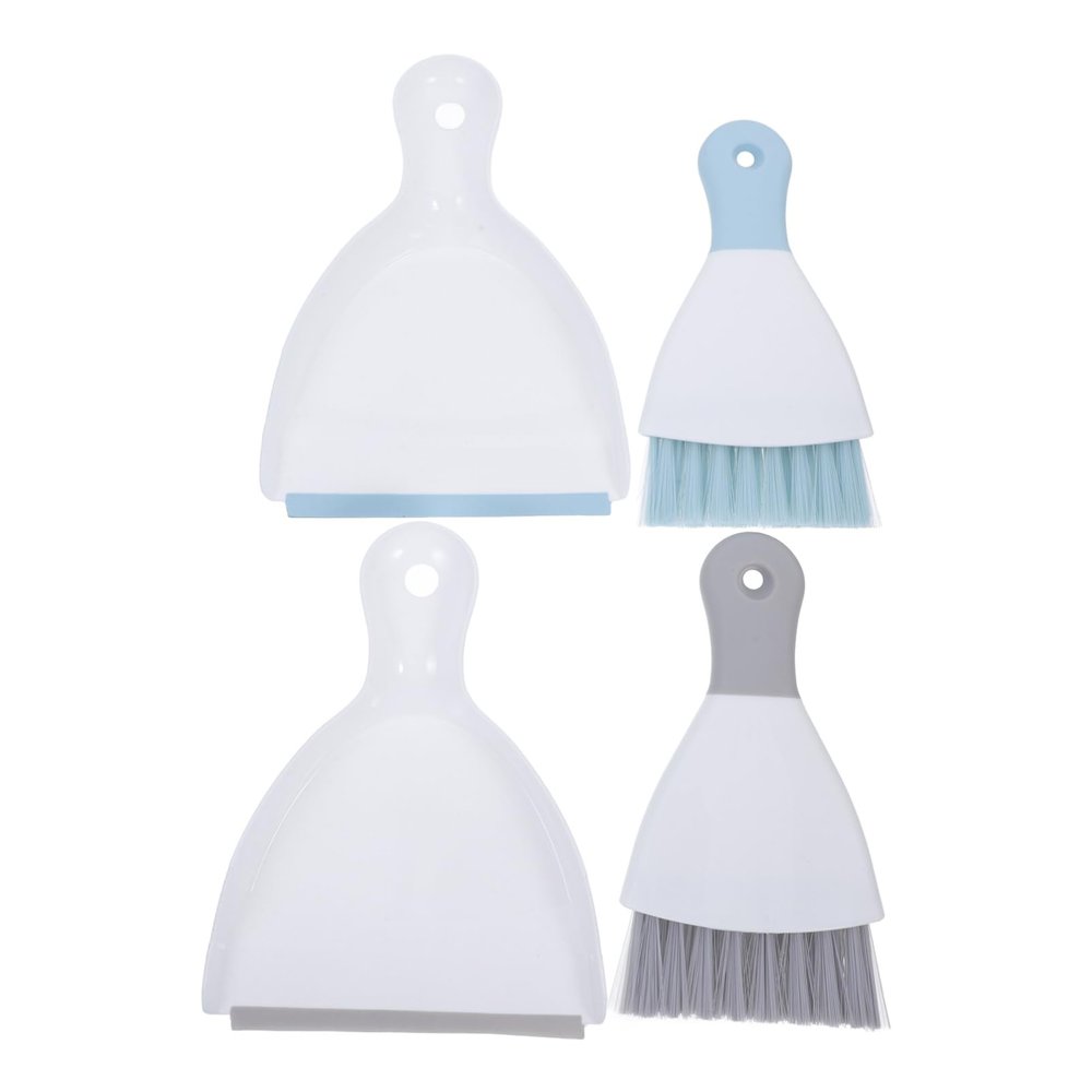 MUCKLILY 4pcs Miniature Dustpan and Brush Set Handheld Cleaning Tools for Home Desk Keyboard and Pet Areas for Cat Dog and Small Animal