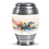 KARYLIZ Airplane Funeral Urns for Adult Ashes Men - White Cremation Urns for Human Adult Female - Large Funeral Cremated Ashes Holder - Ash Urn for Husband and Wife Holds 200 Cubic 10 Inch view 1