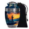 JAGASY Fishing Large Urn for Human Ashes Adult Cremation Memorial Holder Funeral Ashes Urn for Male Remains -10 Inch view 1