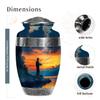JAGASY Fishing Large Urn for Human Ashes Adult Cremation Memorial Holder Funeral Ashes Urn for Male Remains -10 Inch view 2