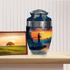 JAGASY Fishing Large Urn for Human Ashes Adult Cremation Memorial Holder Funeral Ashes Urn for Male Remains -10 Inch view 3