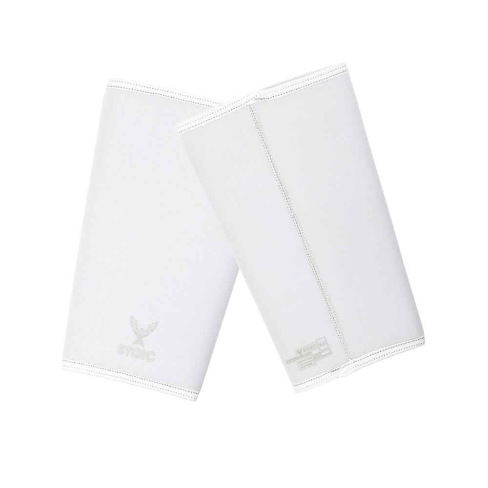 Stoic 7mm Neoprene Knee Sleeves for Men & Women - White, X-Large