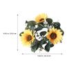 DECHOUS 2pcs Artificial Sunflower and Eucalyptus Candle Wreaths for Spring Table Centerpieces Lifelike Floral Decor for Weddings and Home view 2