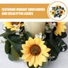 DECHOUS 2pcs Artificial Sunflower and Eucalyptus Candle Wreaths for Spring Table Centerpieces Lifelike Floral Decor for Weddings and Home view 3