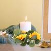 DECHOUS 2pcs Artificial Sunflower and Eucalyptus Candle Wreaths for Spring Table Centerpieces Lifelike Floral Decor for Weddings and Home view 4