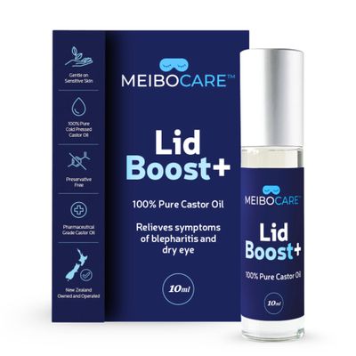 MEIBOCARE LidBoost+ 100% Cold Pressed Castor Oil Eye Lid Cleanser. 10ml