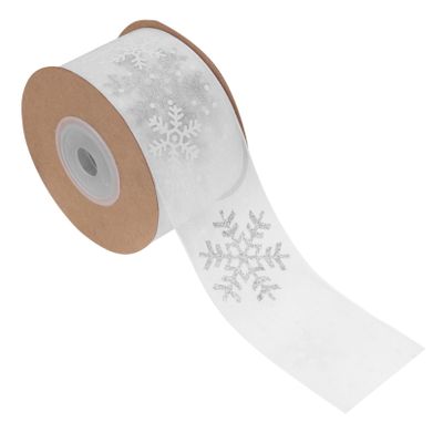 Healvian Wide Packaging Ribbon Snowflake Packing Strip for Christmas Snowflake Decorations