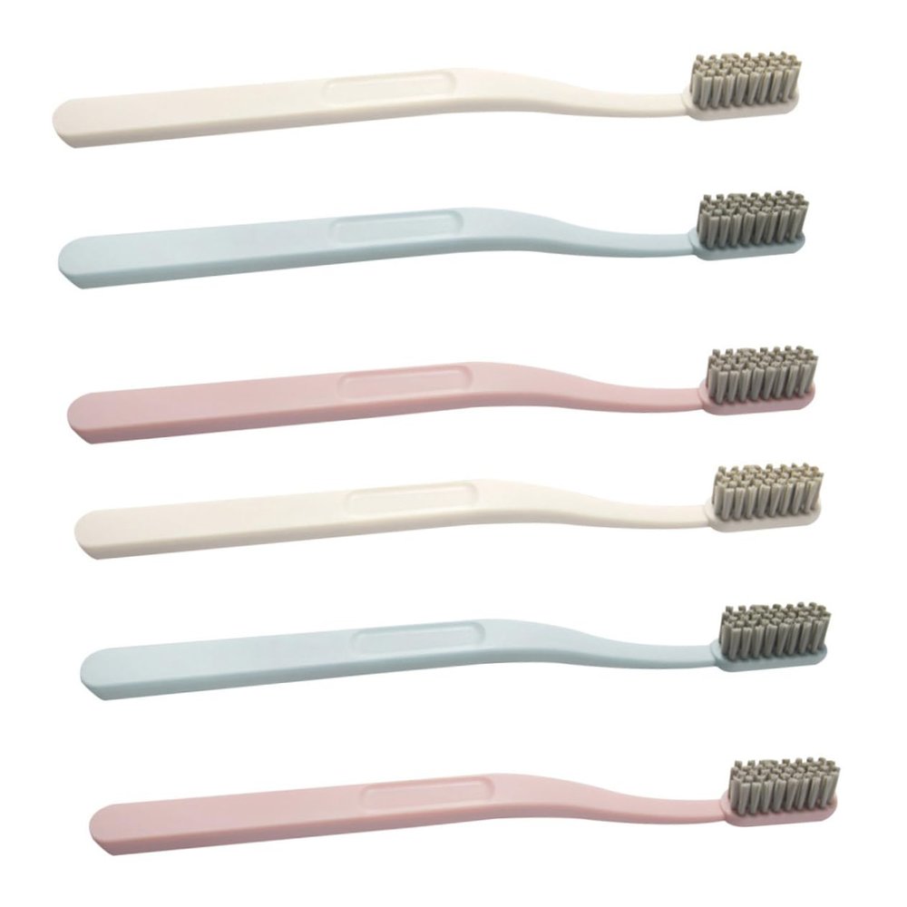 Baluue 6-Pack Bamboo Charcoal Soft Bristle Toothbrushes for Adults Oral Care Tools for Household Use Gentle on Gums and Teeth Random Color