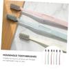 Baluue 6-Pack Bamboo Charcoal Soft Bristle Toothbrushes for Adults Oral Care Tools for Household Use Gentle on Gums and Teeth Random Color view 2