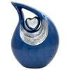 Elegant Blue Cremation Urn with Velvet Bag - Personalized Teardrop Urns for Adults - Memorial and Burial Use view 1