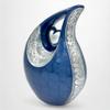 Elegant Blue Cremation Urn with Velvet Bag - Personalized Teardrop Urns for Adults - Memorial and Burial Use view 4