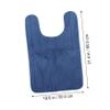TOPPERFUN Simple U Shape Toilet Ground Mat with Coral Fleece in Blue view 2