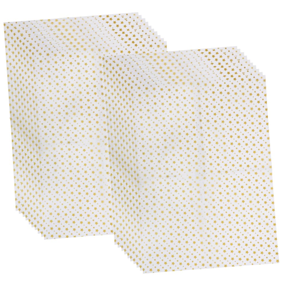 Baluue 20sheets Star Pattern Tissue Paper for Wrapping Crafting and Decoration Metallic Foil Paper for Weddings Valentine Day and Parties