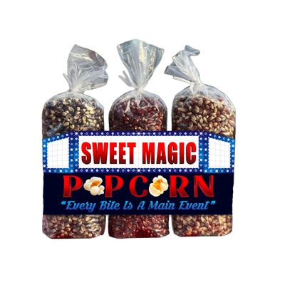 Sweet Magic Popcorn "The Sweet Magic Package" - KERNELS ONLY Variety Pack (set of 3) - 3 Non-GMO 16oz Popcorn Kernel Bags (Blue, Red and Purple)
