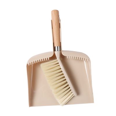 Ipetboom 1Set Mini Broom and Dustpan Household Cleaning Brush with Soft Bristles Ergonomic Handle for Desktop Countertop and Keyboard Cleaning Beige Color