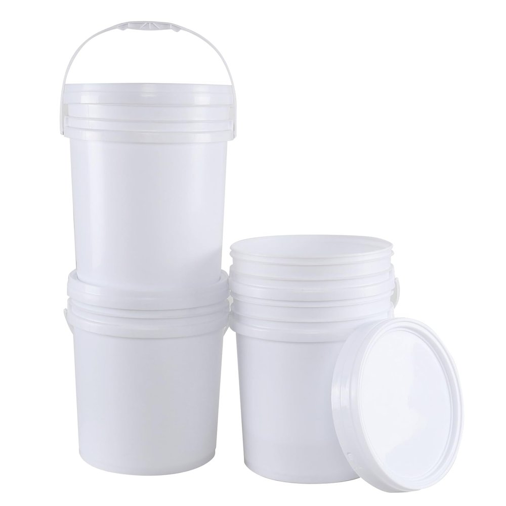 Ucake 4-Pack 7 Gal Food Grade Airtight Plastic Buckets with Lids & Handles