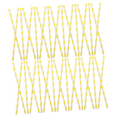SHERCHPRY 100pcs Colorful Paper Straws Decorative Straws for Juice Birthday Parties and Events Orange and White Stripe Design Safe and Convenient Drinking Supplies