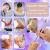 Tuning Forks for Healing Set, Includes 128Hz, 136Hz, 256Hz, 384Hz & Activator, Gem feet, Yoga and Meditation Medical Grade Accessories, Sound Therapy Music Tuning Instruments with Gift Box view 4
