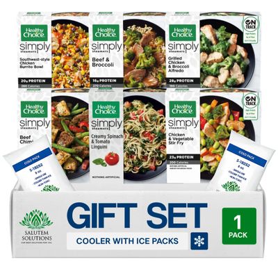Salutem Vita Four Cheese Ravioli Chicken Marinara, Crustless Pot Pie, General Tso's Spicy, Sweet Sesame, Pineapple, Sweet & Sour, Gift Set