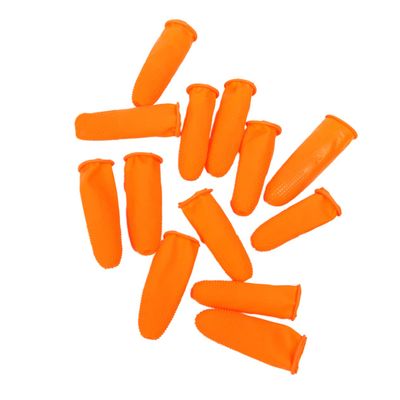 1Set Disposable Latex Finger Cover Thicken Skid Fingertip Protector for Electronics and Craft Work Orange Color Easy Wear Removal