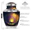 Funeral and Memorial Urns for Human Ashes, Peacock Keepsake Urn for Ash, Adult Funeral Urn, Memorial Gift, Combo, Pink (10 Inch & 3 Inch Mini) view 2