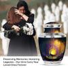Funeral and Memorial Urns for Human Ashes, Peacock Keepsake Urn for Ash, Adult Funeral Urn, Memorial Gift, Combo, Pink (10 Inch & 3 Inch Mini) view 3