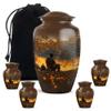 KARYLIZ Fishing Urns - Funeral Urn for Ashes for Women - Large Funeral Urn for Burial in Ground - Cremation Keepsake Urns for Human Ashes - Memorial for Male & Female (10 Inch & 3 Inch, Set of 5) view 1