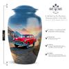 Car Adult Cremation Funeral Urn for Human Ashes, Keepsake Memorial Gift, Beautiful Handcrafted Small Urns for Ash Container, Combo, Blue (10 Inch & 3 Inch Mini Set of 3) view 2