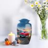 Car Adult Cremation Funeral Urn for Human Ashes, Keepsake Memorial Gift, Beautiful Handcrafted Small Urns for Ash Container, Combo, Blue (10 Inch & 3 Inch Mini Set of 3) view 4