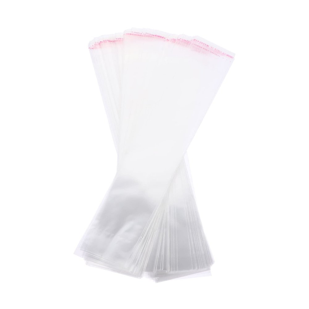 Vaguelly 500pcs Resealable Bags for Chopsticks Straws and Food Packaging Transparent Adhesive Bags for Candy Treats and Snacks Convenient Storage for Items