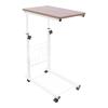 NIENIEE Adjustable Height Overbed Table with Wheels & Storage Basket, 30kg Load Capacity - Rolling Bedside Table for Hospital, Home & Small Spaces, Antique Oak Color view 1