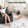 NIENIEE Adjustable Height Overbed Table with Wheels & Storage Basket, 30kg Load Capacity - Rolling Bedside Table for Hospital, Home & Small Spaces, Antique Oak Color view 4