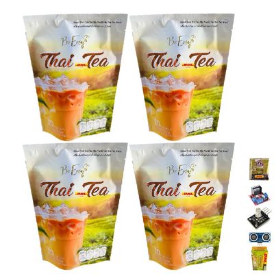 Be Easy Thai Tea 10 Sachets/Pack(150g) Intense Delicious Much Mellow Aroma Fruit Snack Good Shape (of 4) By Beautygoodshop [Get Free For You Beauty Gifts]