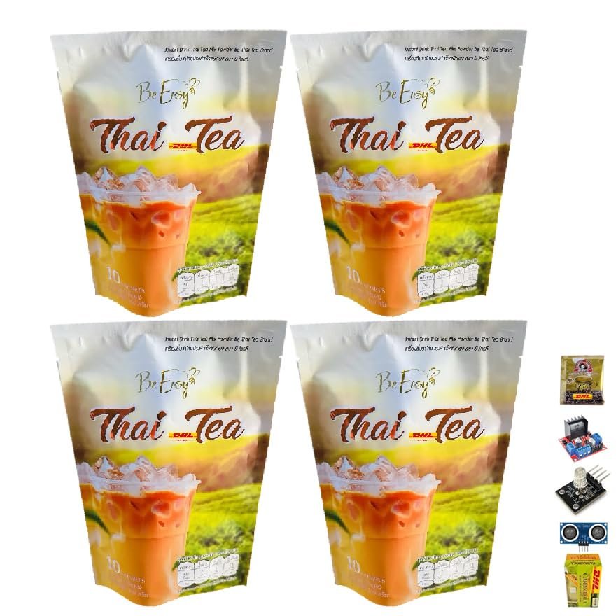 Be Easy Thai Tea 10 Sachets/Pack(150g) Intense Delicious Much Mellow Aroma Fruit Snack Good Shape (of 4) By Beautygoodshop [Get Free For You Beauty Gifts]