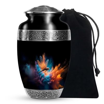 Drangon Fly Human Remain Urns for Ashes Female and Male, Cremation Urn for Adults Memorial, (Classic Large, 10 Inch)