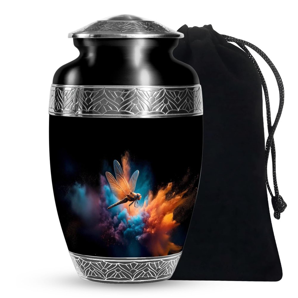 Drangon Fly Human Remain Urns for Ashes Female and Male, Cremation Urn for Adults Memorial, (Classic Large, 10 Inch)