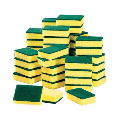 50PCS Sponges Kitchen, Heavy-Duty Non-Scratch Scrub Sponges for Pans Pots Washing Dishes Bathroom Household Cleaning,Eco-Friendly Scouring Pads