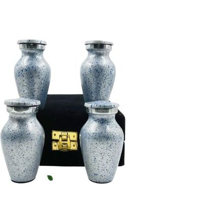 Urns for Human Ashes Keepsake Decorative Cremation Urns for Adult Men & Women (Blue & Silver, 3 Inch)